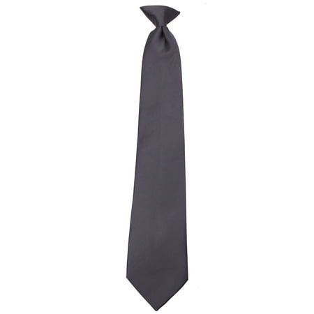 Boys Young Men 14 inch Solid Color Clip On Easy to Remove Clip Necktie Ties
