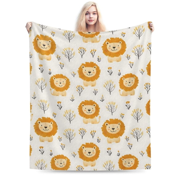 Cute Lion Blanket - Adorable Trees Fleece Throw Blanket Gifts for Adult 50x40