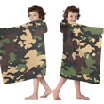 thumbnail image 4 of Jungle Camo Irregular Shapes Pattern Hooded Bath Towel，50"x30" for Ages 3 To 12 Kids, Quick Dry Lightweight Soft Microfiber Hood Beach Towel Cover Up for Kids, 4 of 7