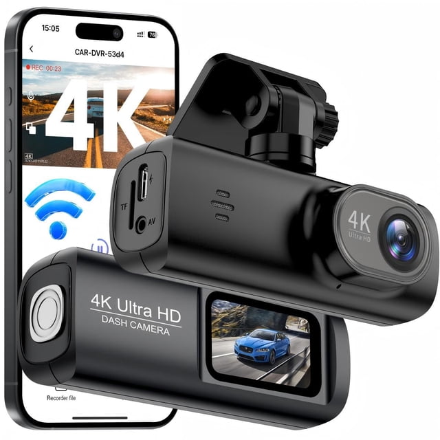 Dash Cam FYAIRO V22 4K frontal Ultra HD con WiFi y sensor G