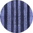 thumbnail image 1 of Ahgly Company Machine Washable Indoor Round Abstract Blue Modern Area Rugs, 3' Round, 1 of 4