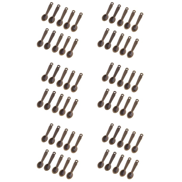 1/12 en miniatura pequeñas cucharas de sopa de aleación accesorios de vajilla suministros , Cobre, tal se describe Yotijar Cucharas miniatura para casa de muñecas