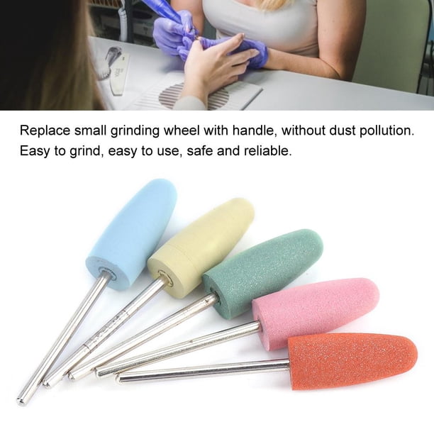 Juego de brocas para u?as, 5 piezas de manicura de goma, pedicura, accesorio para rebabas de pulido de u?as, quitar u?as de acrílico, esmalte de gel, extensión de poli, gel de u?as(#1) Ecomeon no