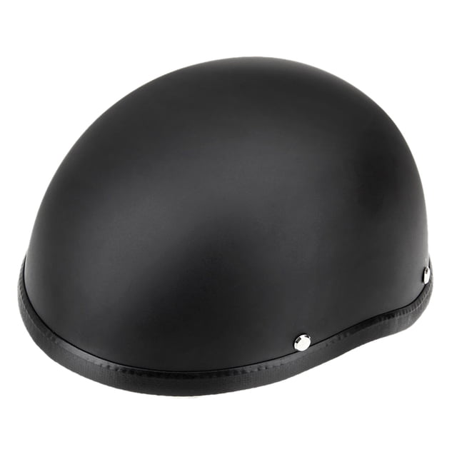 Casco de motocicleta semiabierto, color negro mate, con carcasa protectora para scooter y bicicleta