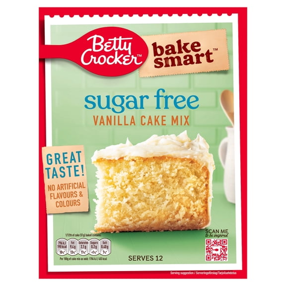 Betty Crocker Bake Smart Sugar Free Vanilla Cake Mix 350g, Imported from Britain