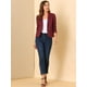 thumbnail image 3 of INSPIRE CHIC Blazer a rayas con cierre de botón y bolsillo con solapa con muesca para mujer rojo azul M, 3 of 6