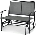 thumbnail image 1 of 2-Person Patio Glider Bench, Outdoor Rocker Glider Loveseat Chair W/Heavy-Duty Steel Frame, Breathable Seat Fabric, Rocking Lounge Chair for Poolside, Garden, Backyard (Grey), 1 of 18