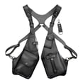 thumbnail image 1 of Bolso de hombro para axila, cartera con bolsillo de piel sintética para hombres y mujeres, mochila de hombro para senderismo, deportes al aire negro, 1 of 8