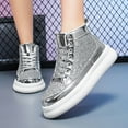 thumbnail image 4 of LASUDRAA Mens and Womens Ankle Couple Shoes Sequins Trendy High Top Street Dance Casual Board Shoes, 4 of 8
