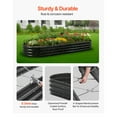 thumbnail image 3 of KFFKFF Metal Raised Garden Bed, 8 x 2 x 1 ft Oval Outdoor Galvanized Planter Box, Open Bottom Design for Vegetables, Flowers, Herbs, and Succulents, Dark Gray, 3 of 9