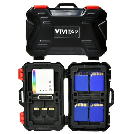 Vivitar Memory Card Hard Protector Case - Holds 4 CF, 8 SD & 12