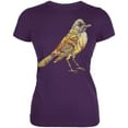 thumbnail image 1 of Easter Spring Flowers Robin Bird Juniors Soft T Shirt Purple LG, 1 of 1