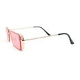 thumbnail image 3 of SA106 Mens Rimless Luxury Square Rectangle Ornate Metal Rim Sunglasses Gold - Pink, 3 of 4
