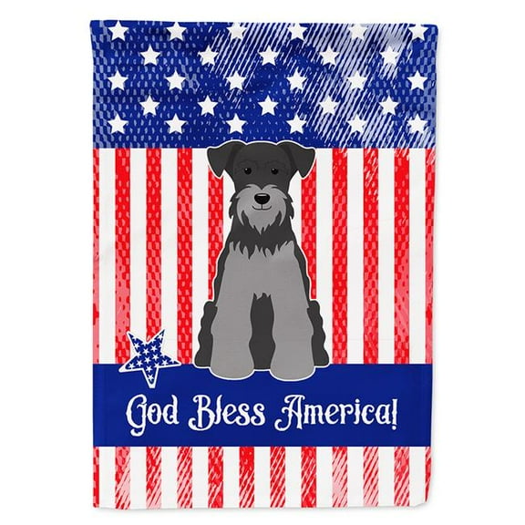 Carolines Treasures BB3047CHF Patriotic USA Miniature Schanuzer Black Silver Flag Canvas House Size