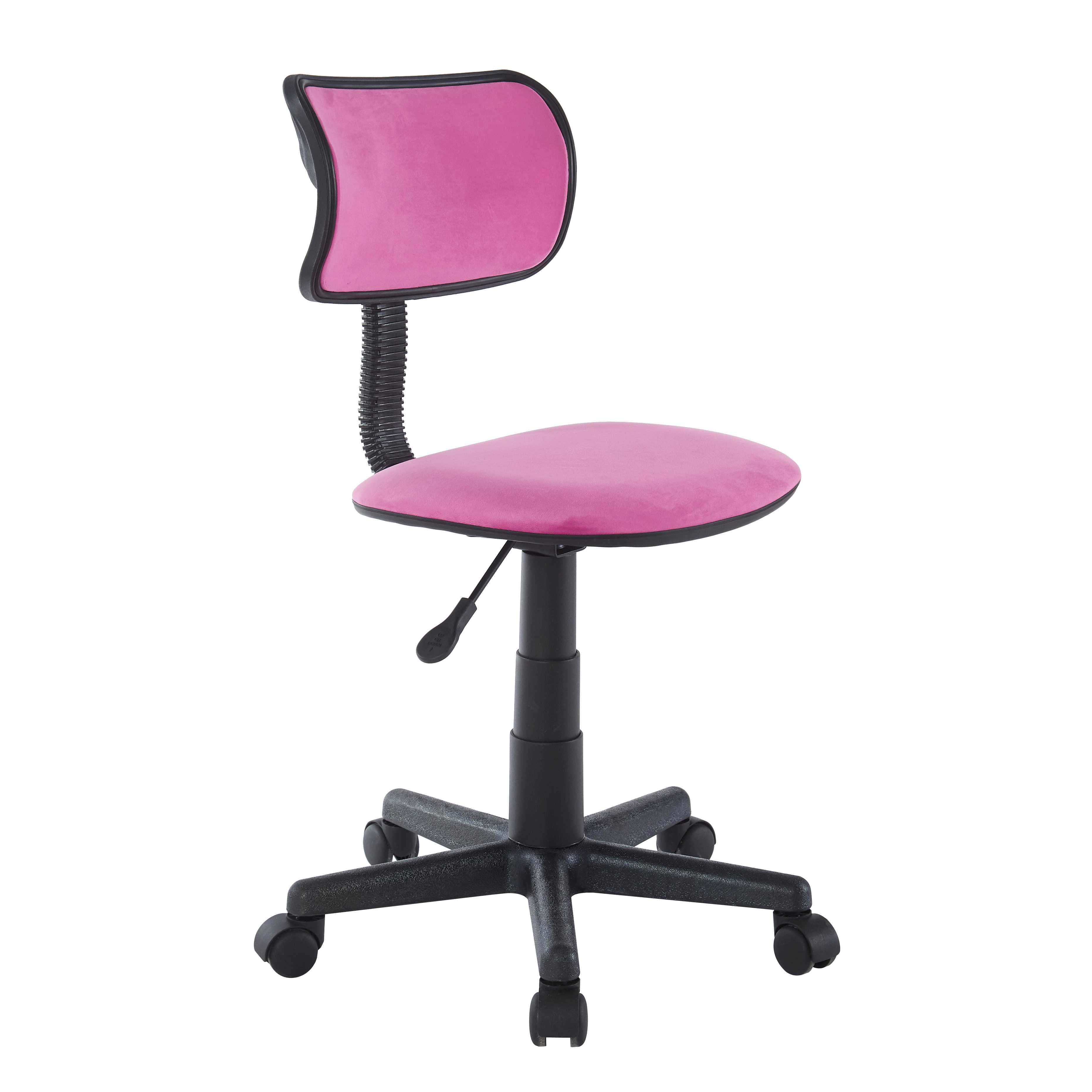 Urban Shop Pink Crushed Velvet Swivel Chair, Adjustable Height