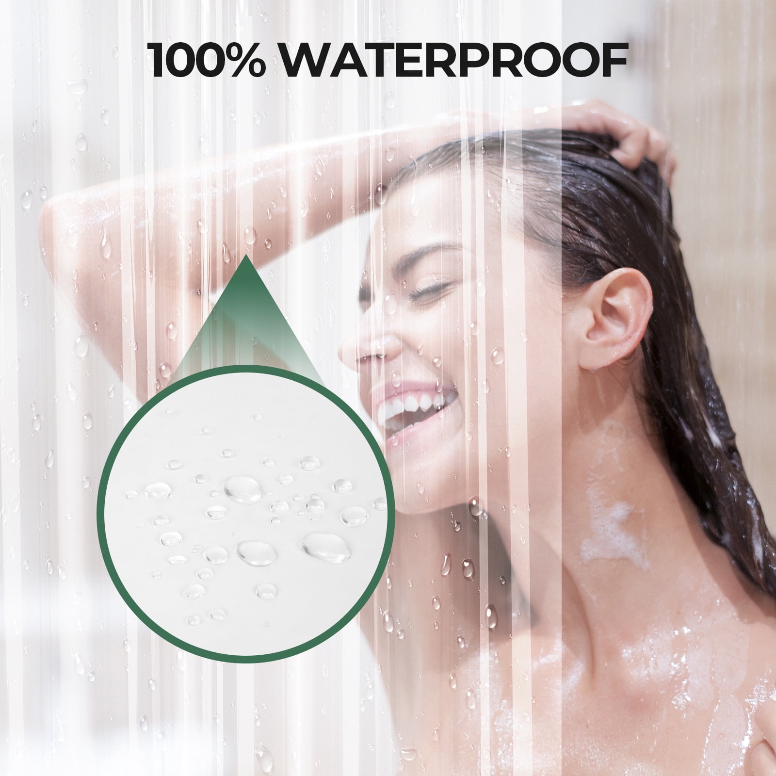 AmazerBath Shower Curtain Liner 2 Pack, 72 x 96 Inches Extra Long PEVA Plastic Shower Liner with 3 Weighted Stones and 12 Rustproof Metal Grommet, Lightweight Waterproof Shower Curtain - Clear