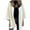 White, variant on Women's Plus Size Winter Loose Casual Color Matching Jacket with Zipper Stand Collar Woolen Top