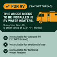 thumbnail image 2 of Corro-Protec RV Anode Rod for Hot Water Heater, 2 of 9