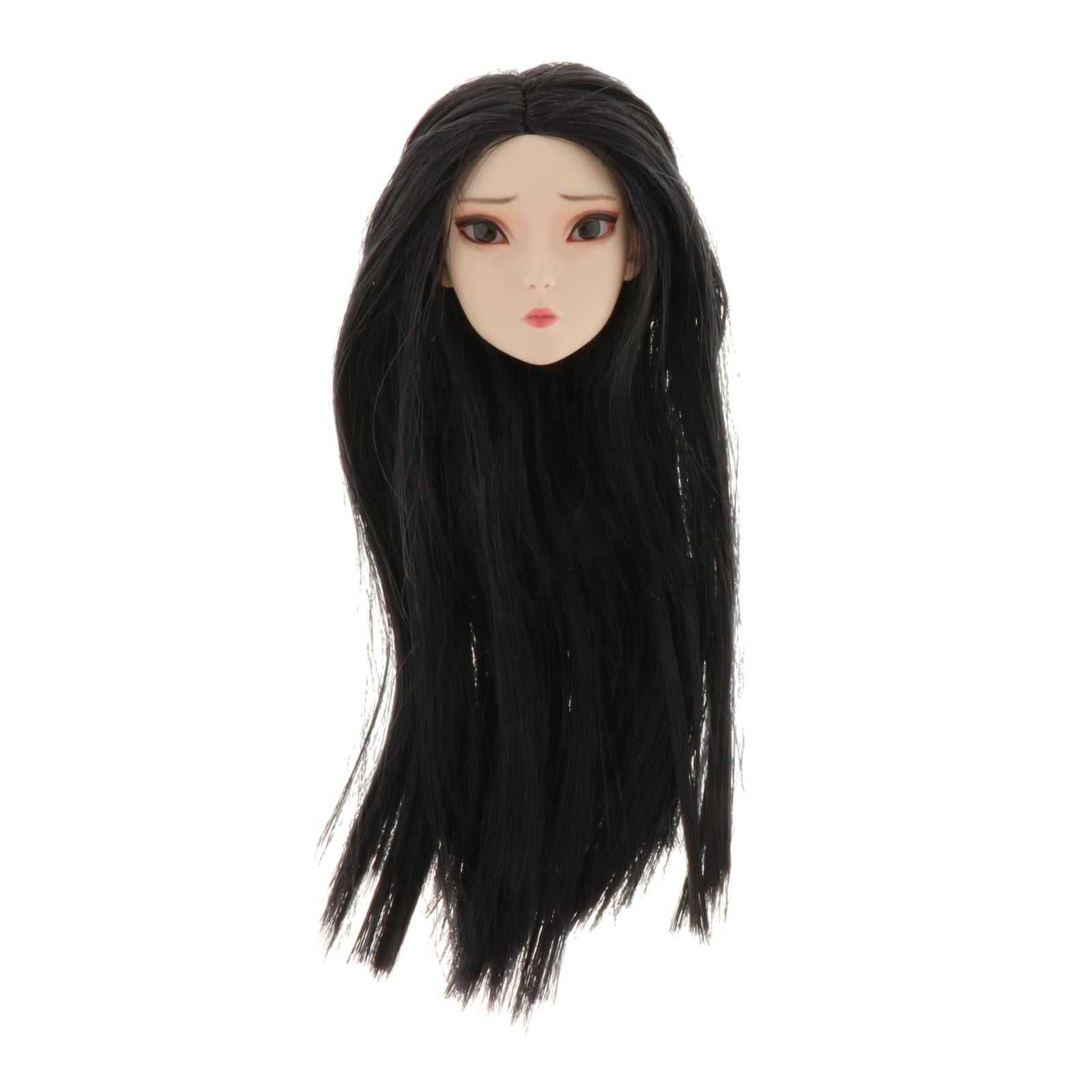 1/6 Beauty Asia Black Short Hair Head Sculpt Fit 12'' Action Figure Toy 