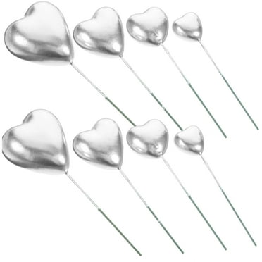 Silver Heart Shaped Cake Toppers for Decor Lightweight and Attractive Wedding Party Dessert Adornment 20pcs