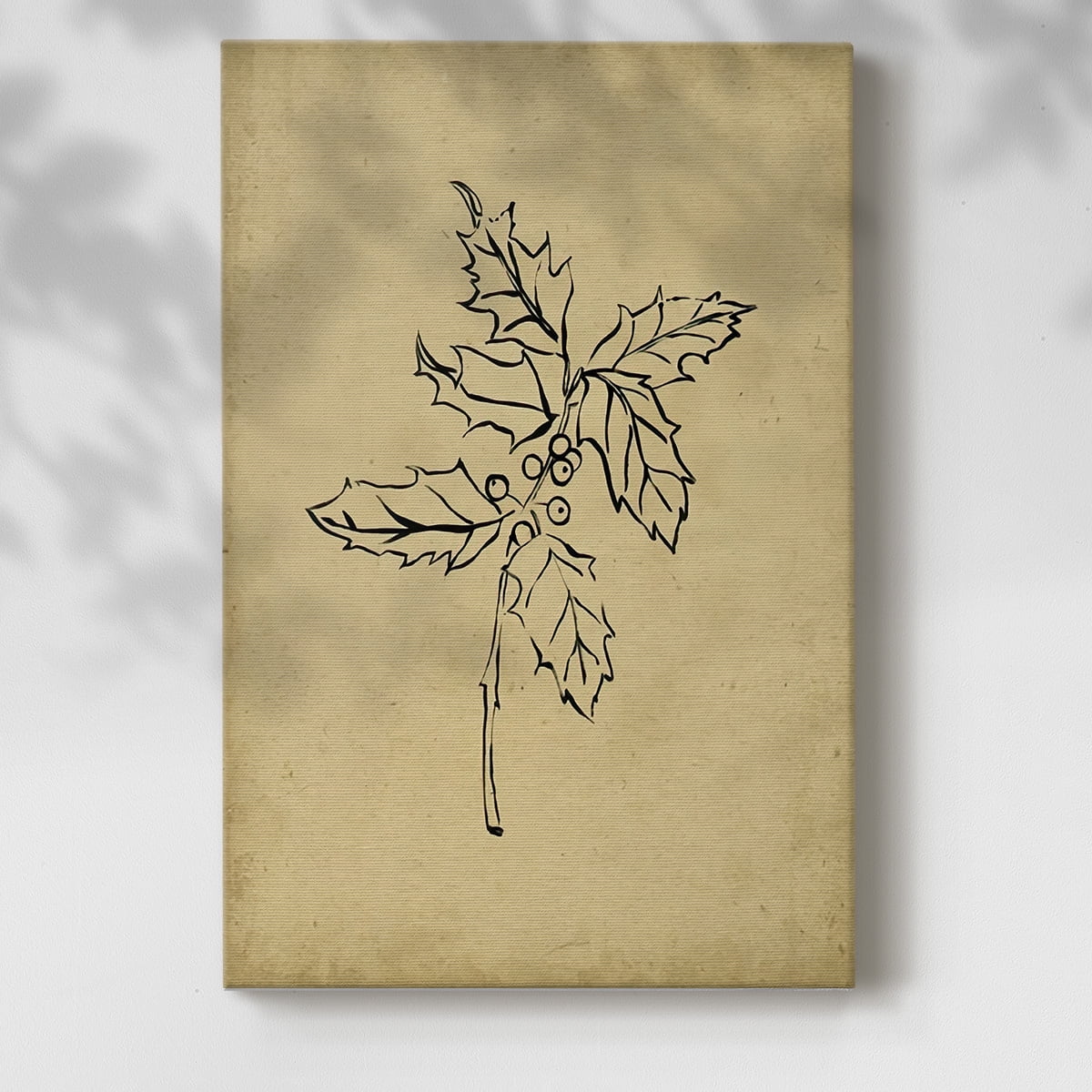 Holly Branch I- Gallery Wrapped Canvas