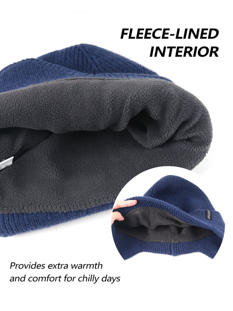 Zylioo 2XL Oversized Beanie Hats with Ear Flaps Winter Knit Ear