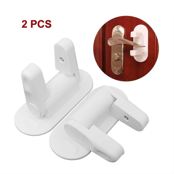 Door Lever Lock (2 Pcs) Child Proof Doors & Handles 3M Adhesive - Child Safety