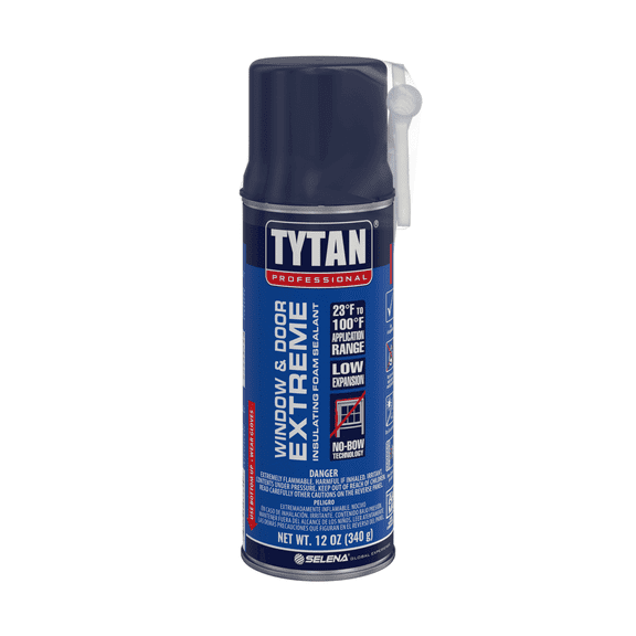 Window & Door Minimal Expansion Spray Foam, 12 oz Straw Applicator, Low Expansion Polyurethane Sealant for Gaps and Cracks