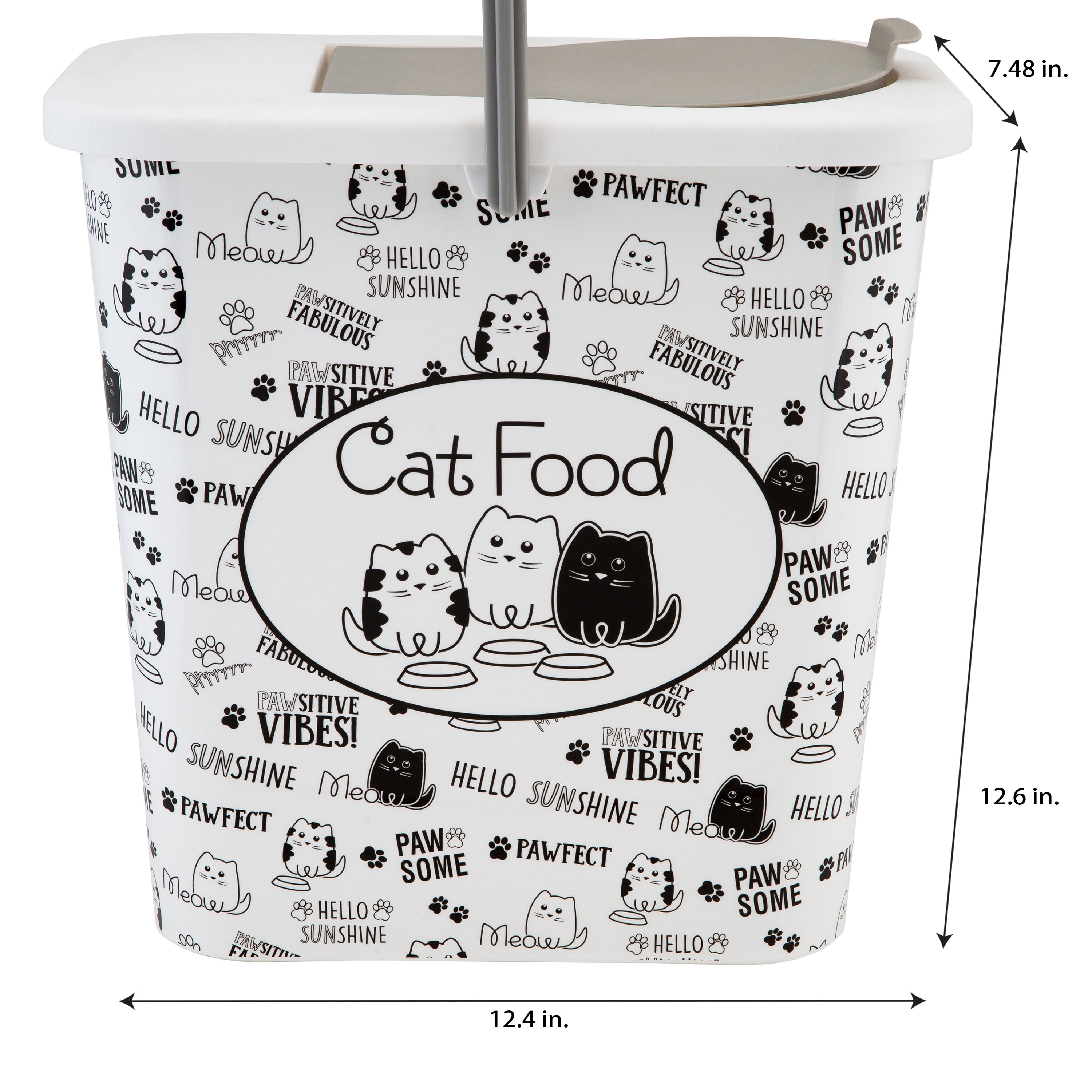 Pounce Fetch 3 Gallon Plastic Cat Dry Food Container with Scooper Walmart
