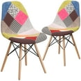thumbnail image 3 of BizChair 2 Pack Milan Patchwork Fabric Chair with Wooden Legs, 3 of 11