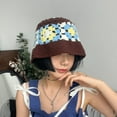 thumbnail image 3 of CoCopeaunts Womens Crochet Flower Bucket Hat Handmade Knitted Fishermen Cap Floppy Panama Caps Outdoor Foldable Sunscreen Hat Femme Sun Bob, 3 of 6