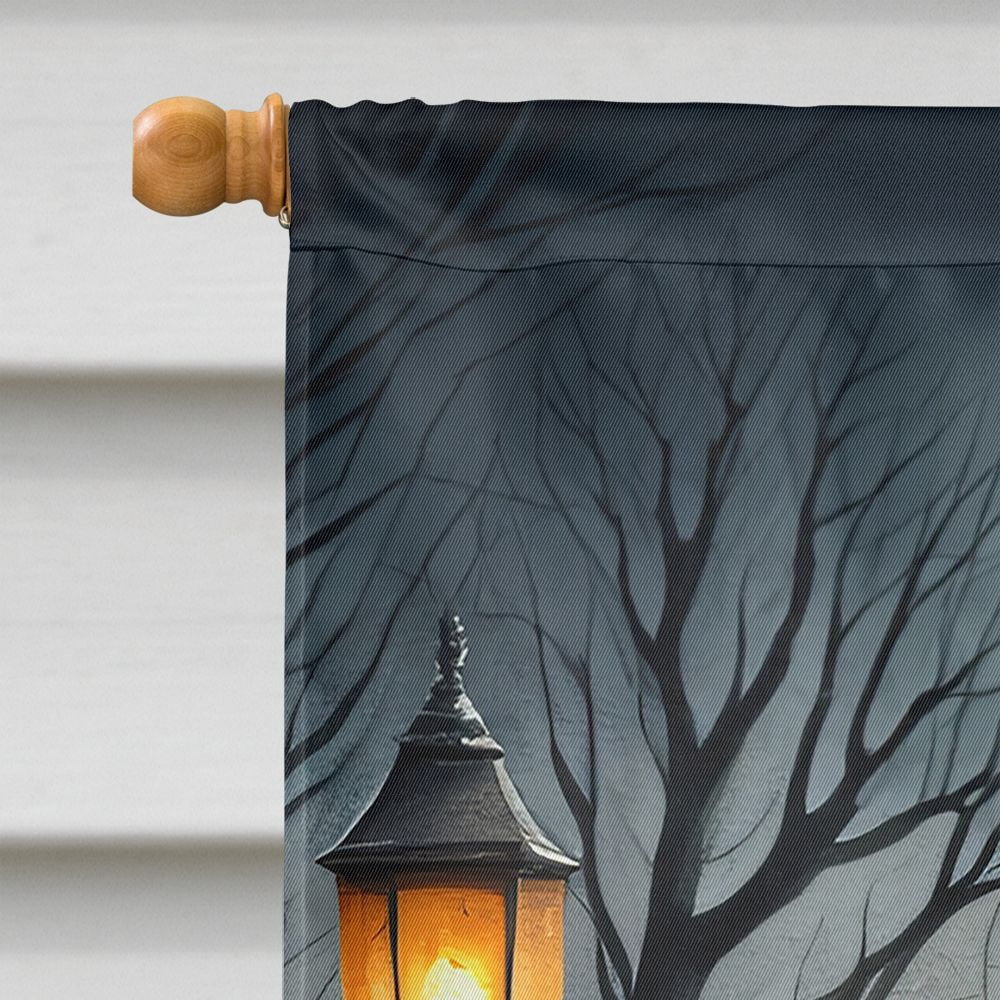 Halloween Pug Dog House Flag 28x40IN Double-Sided Polyester Decorative Sleeve Pole Flag for Outdoor Home Garden