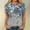 Gray, variant on Fznquz Plus Size Tops for Women Short Sleeve Gray Floral Casual T Shirts Crew Neck Plus Size Summer Blouses for Women