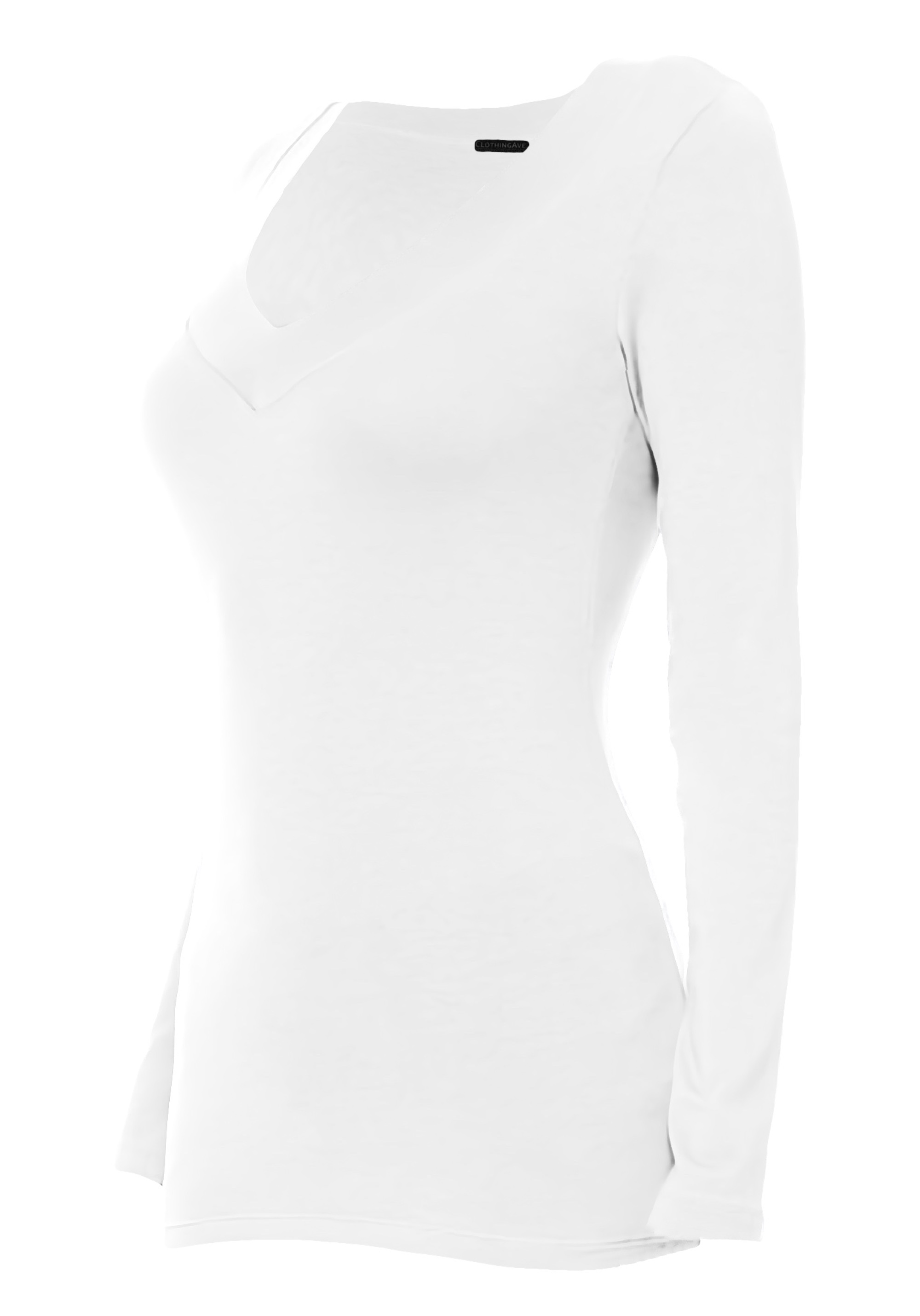 deep v neck long sleeve shirt