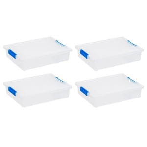 IRIS 6-Quart Clear Plastic Storage Bins with Latching Lids, 4-Pack