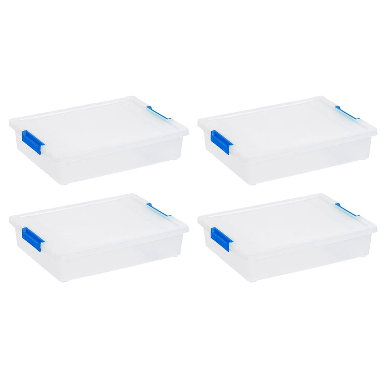 IRIS 6-Quart Clear Plastic Storage Bins with Latching Lids, 4-Pack photo 1