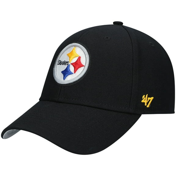 Men's '47 Black Pittsburgh Steelers MVP Adjustable Hat