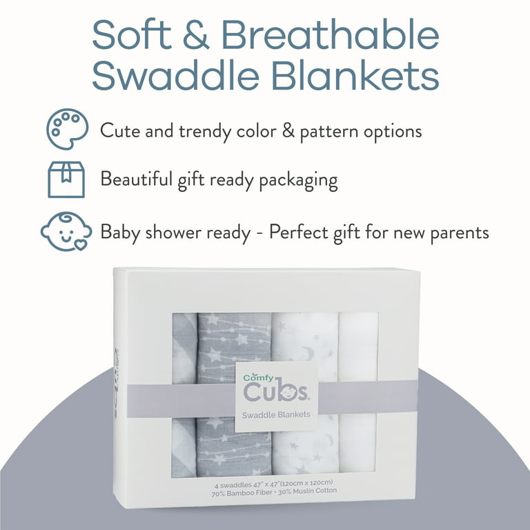 Gllquen Baby Muslin Swaddle Blankets 6-Pack, Swaddle Wrap Neutral