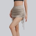 thumbnail image 3 of zbxnLI Women's Ruched Drawstring Mini Skirt Side Tie Stretch Summer Casual Club Party Fashion Short Skirt for Women, 3 of 5