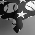 thumbnail image 3 of Black White Baseball Stars Pattern Rectangle Tablecloth 60"x84",Waterproof Polyester Rectangle Table Cloth, Wipeable Spillproof Polyester Tablecloth for Dining, Camping, Indoor and Outdoor, 3 of 5