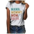 thumbnail image 2 of YHAJDS Women's Summer Tops Trendy Letter Print Short Sleeve Round Neck Loose Blouse, 2 of 5