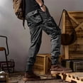 thumbnail image 4 of Men's Straight-Leg Outdoor Work Pants with Functional Design, Multi-Pocket Utility & Adjustable Cuffs for Casual Wear, Hiking, and Tactical Style (Durable & Comfortable),Gray 3XL, 4 of 4