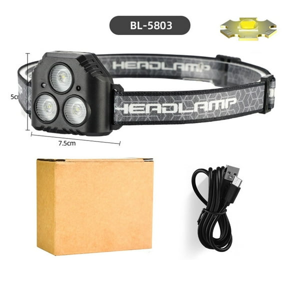 Sportact Camping Essentials,Ultra-Bright Rechargeable Headlamp with Smart Sensor: Perfect for Night,Outdoor Sports