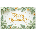 thumbnail image 2 of Floral Design Retirement Banner Decorative Leaves Elegant Typography for Retirement Party Indoor Decoration Event Celebration, 2 of 8