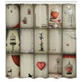 thumbnail image 3 of Ambesonne Vintage Shower Curtain, Hearts in Captivity, 69"Wx75"L, Tan Vermilion Pink, 3 of 3