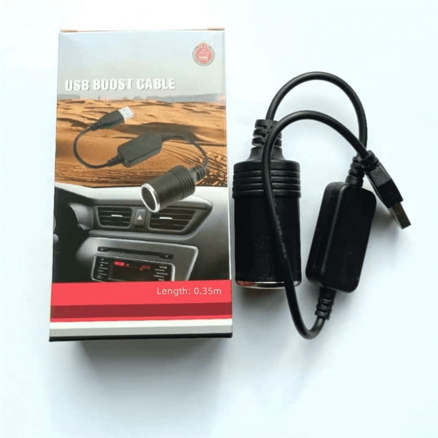 Línea de refuerzo USB para automóvil de 5 V a 12 V, encendedor de cigarrillos, asiento de la madre, carga, tesoro, conexión de energía móvil, grabadora de conducción