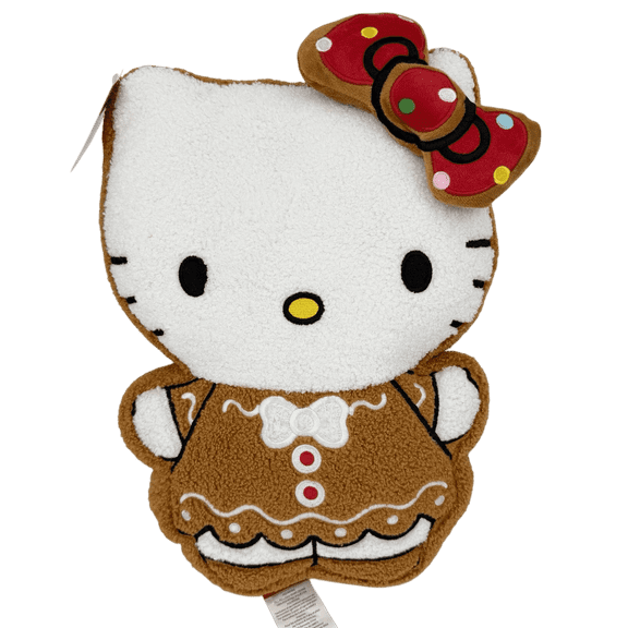 Hello Kitty 2025 Gingerbread Sherpa Plush Pillow, 15" Holiday Edition