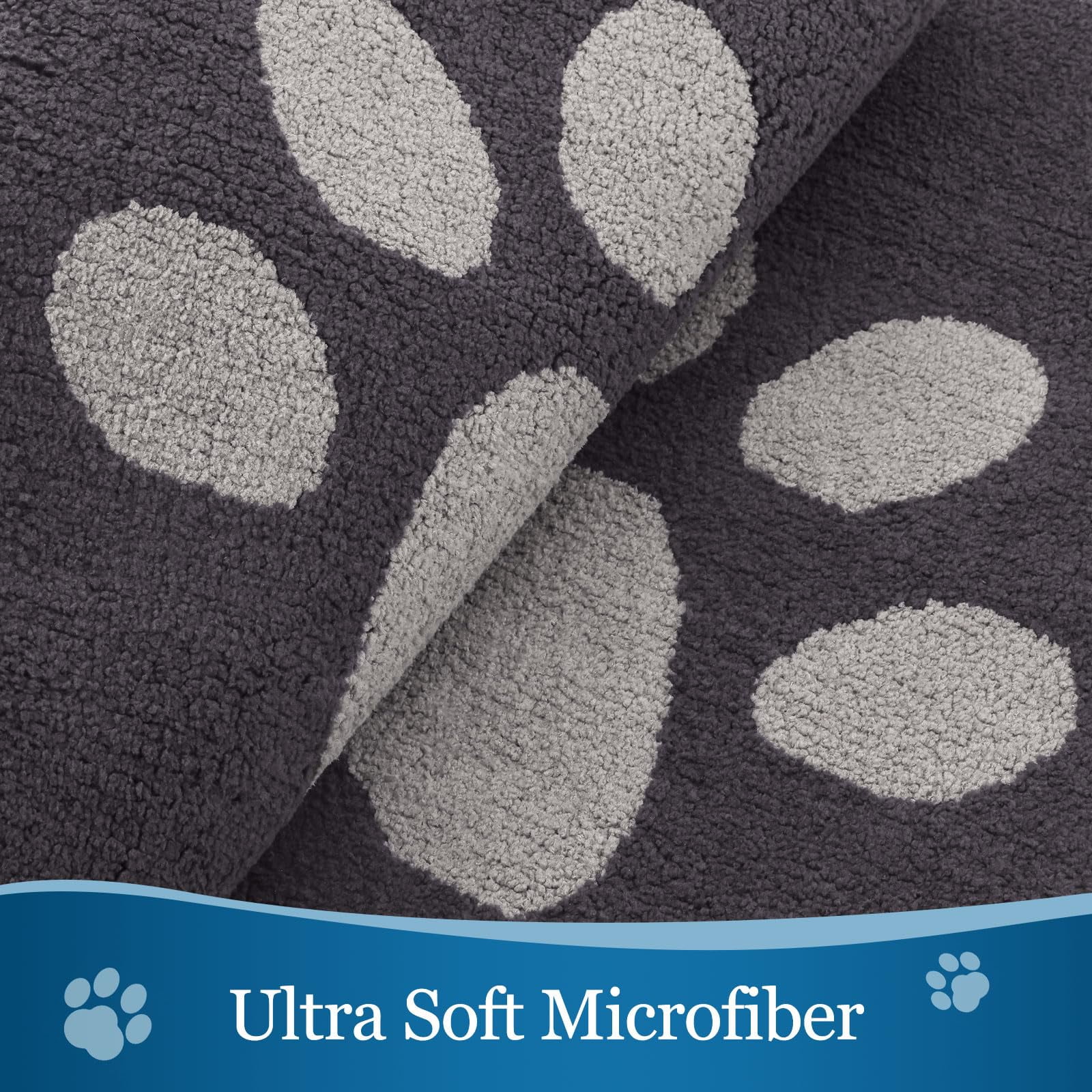 Smiry Dog Door Mats for Muddy Shoes and Paws, Non Slip Low-Profile Washable Indoor Doormats, Absorbent Dirt Trapper Entryway Rugs, 36"x24", Dark Grey