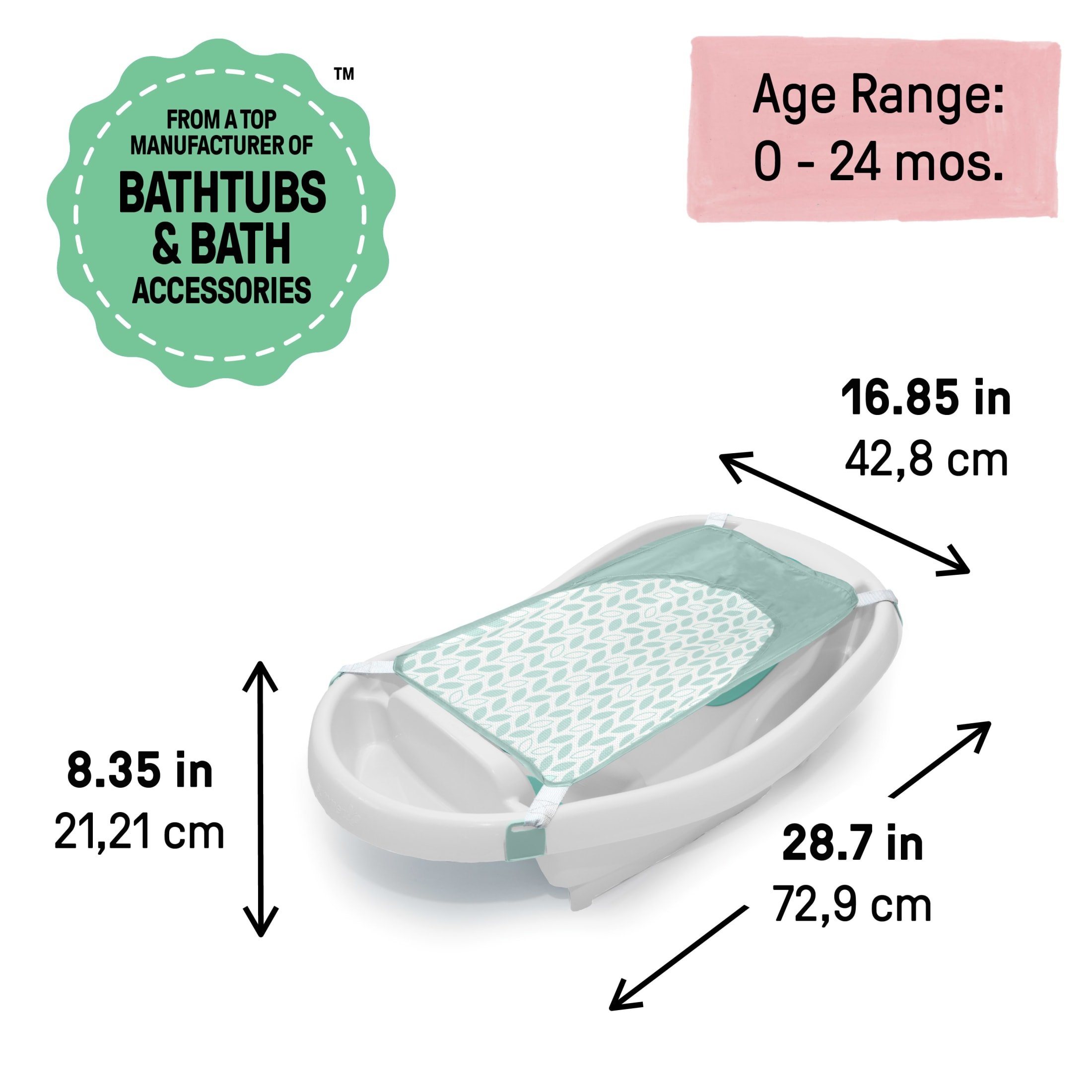 Summer by Ingenuity Comfy Clean Deluxe Newborn to Toddler Bath Tub photo 6