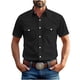 thumbnail image 2 of pstuiky Camisas de vestir de manga corta para hombre, Blusa informal de manga corta con cuello vuelto y bolsillos de color liso vintage para hombre camisetas de hombre xl, 2 of 5